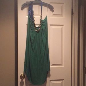 T-Bags Green and Blue Tunic/Dress/Chain Neckline.S